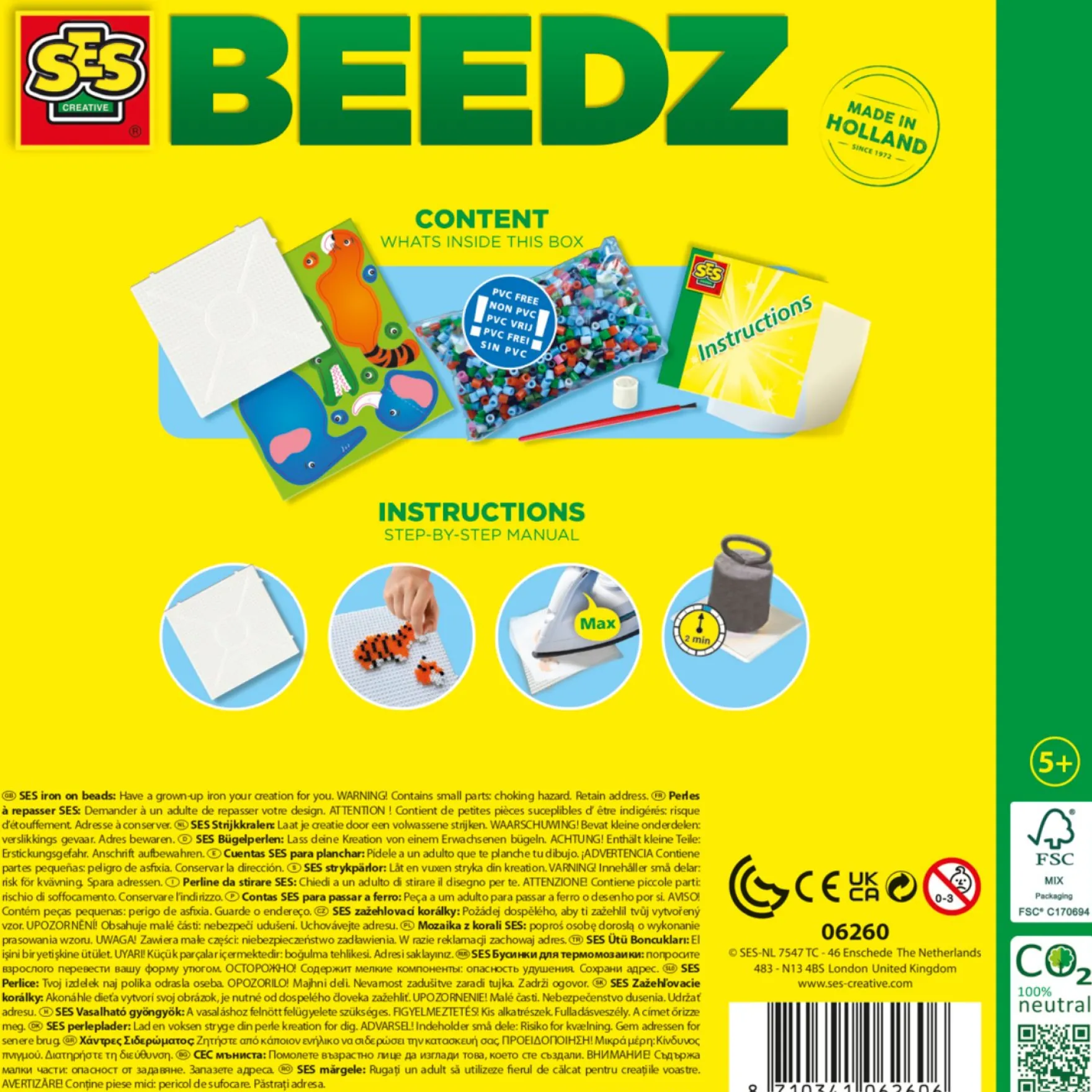 SES Beedz Strijkkralen Safari Dieren 2000 Stuks