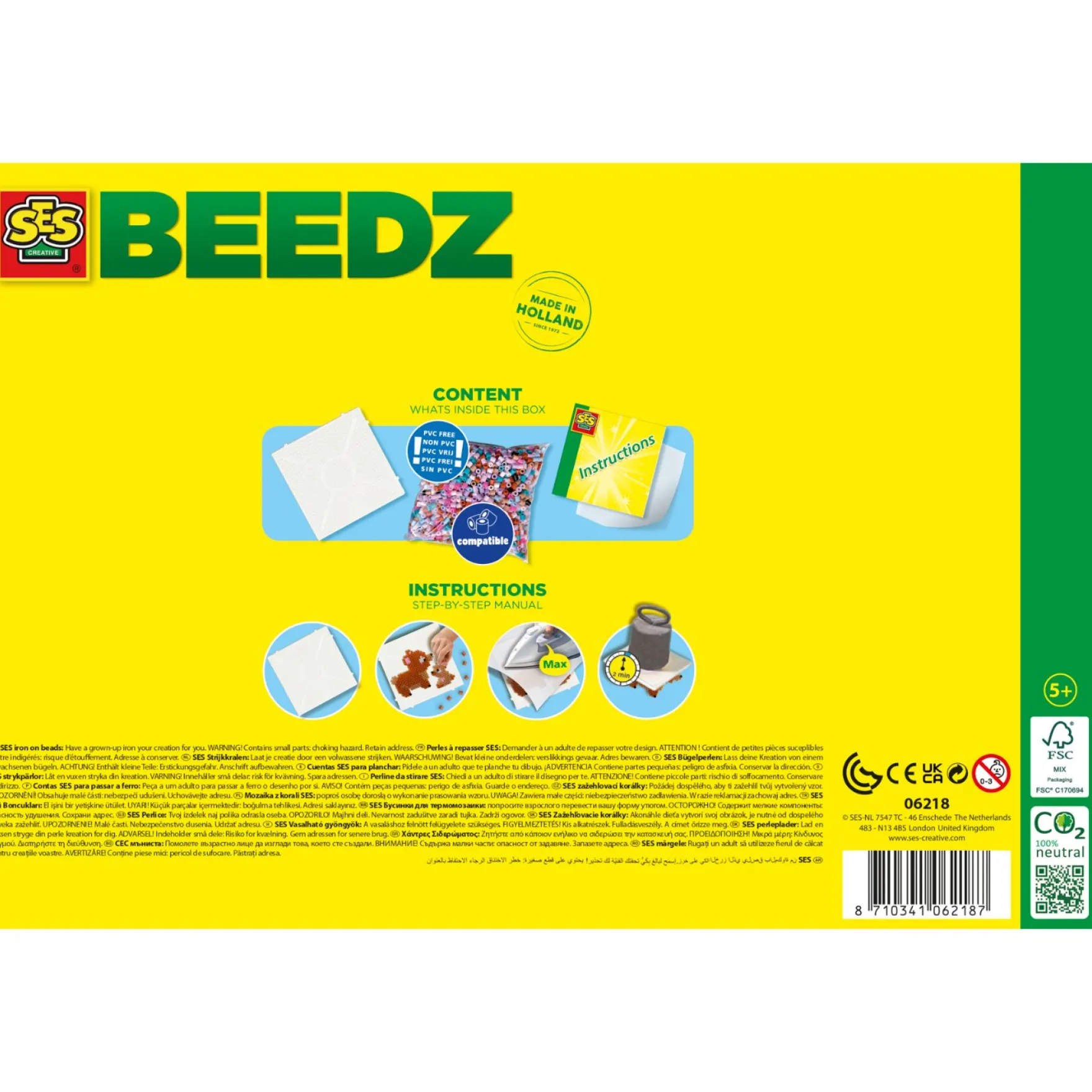 SES Beedz strijkkralen schattige familie dieren 1800 stuks