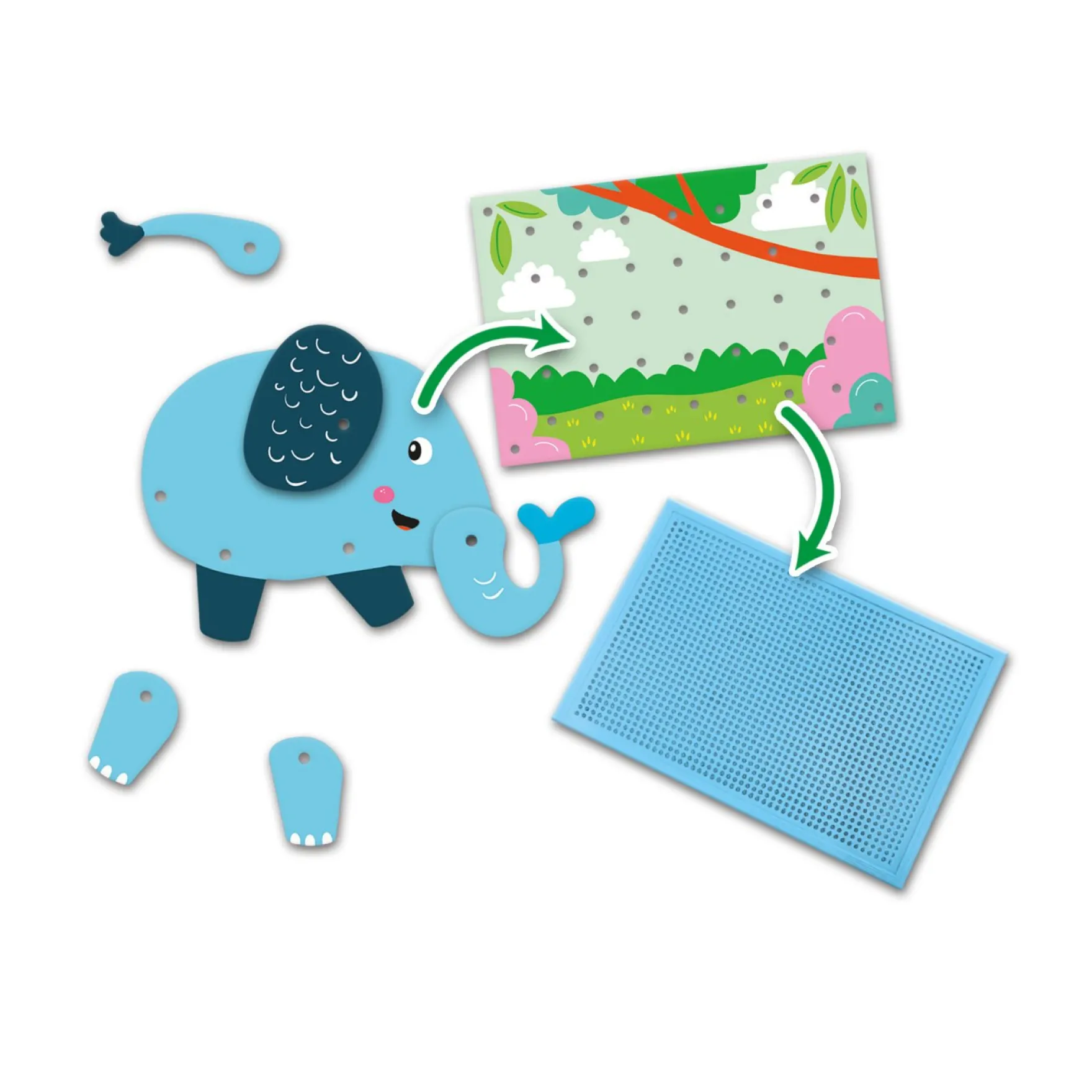 SES Ik Leer Mozaiek Dieren Puzzel