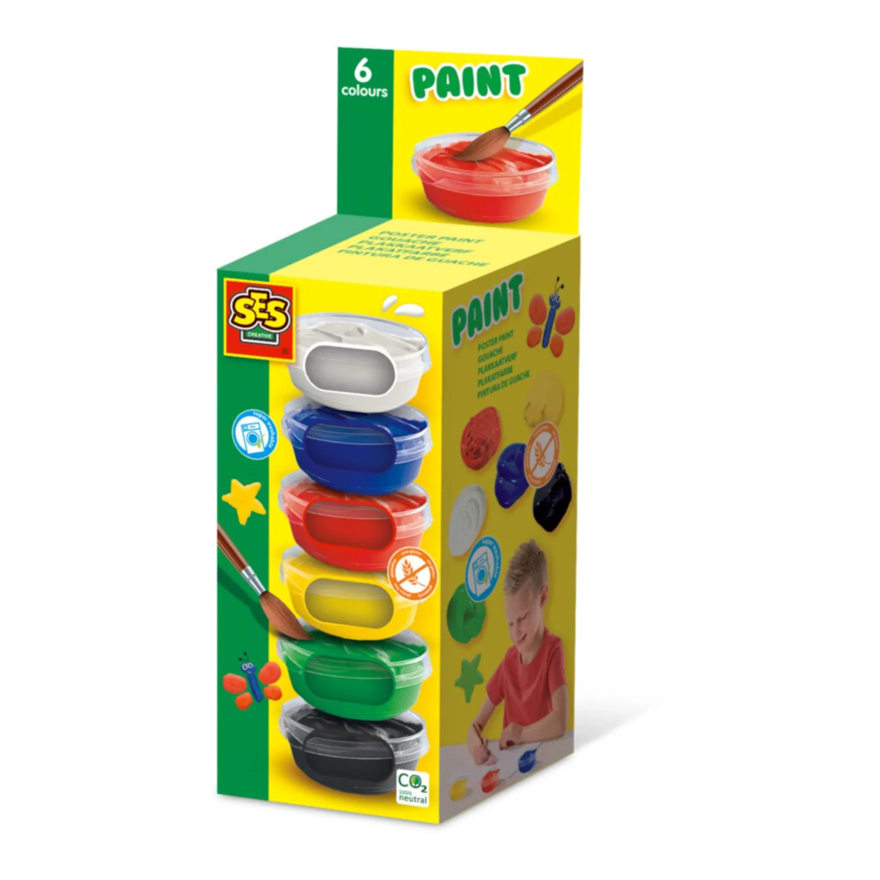 SES plakkaatverf kleuren 6 x 45 ml