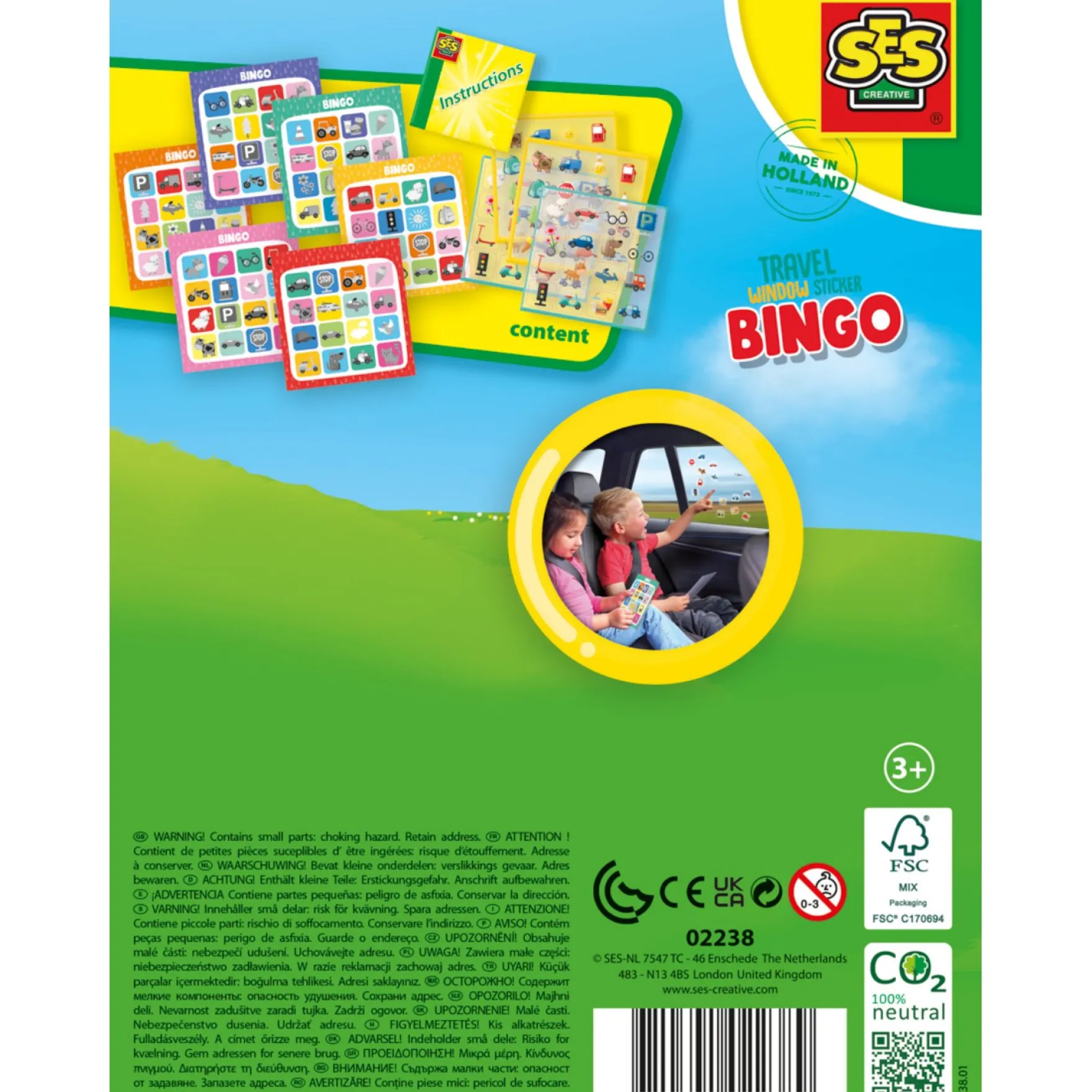 SES Raamsticker Bingo - Reisspel