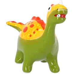 Spaarpot aardewerk dino groen/rood 22x17cm
