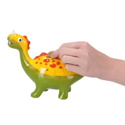Spaarpot aardewerk dino groen/rood 22x17cm