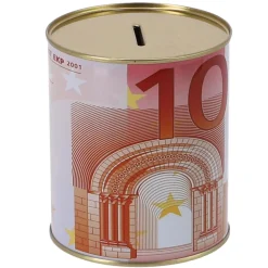 Spaarpot met eurobiljet assorti 10X10X12 cm