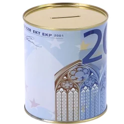 Spaarpot met eurobiljet assorti 10X10X12 cm