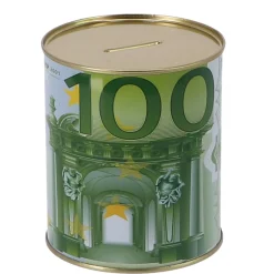 Spaarpot met eurobiljet assorti 10X10X12 cm