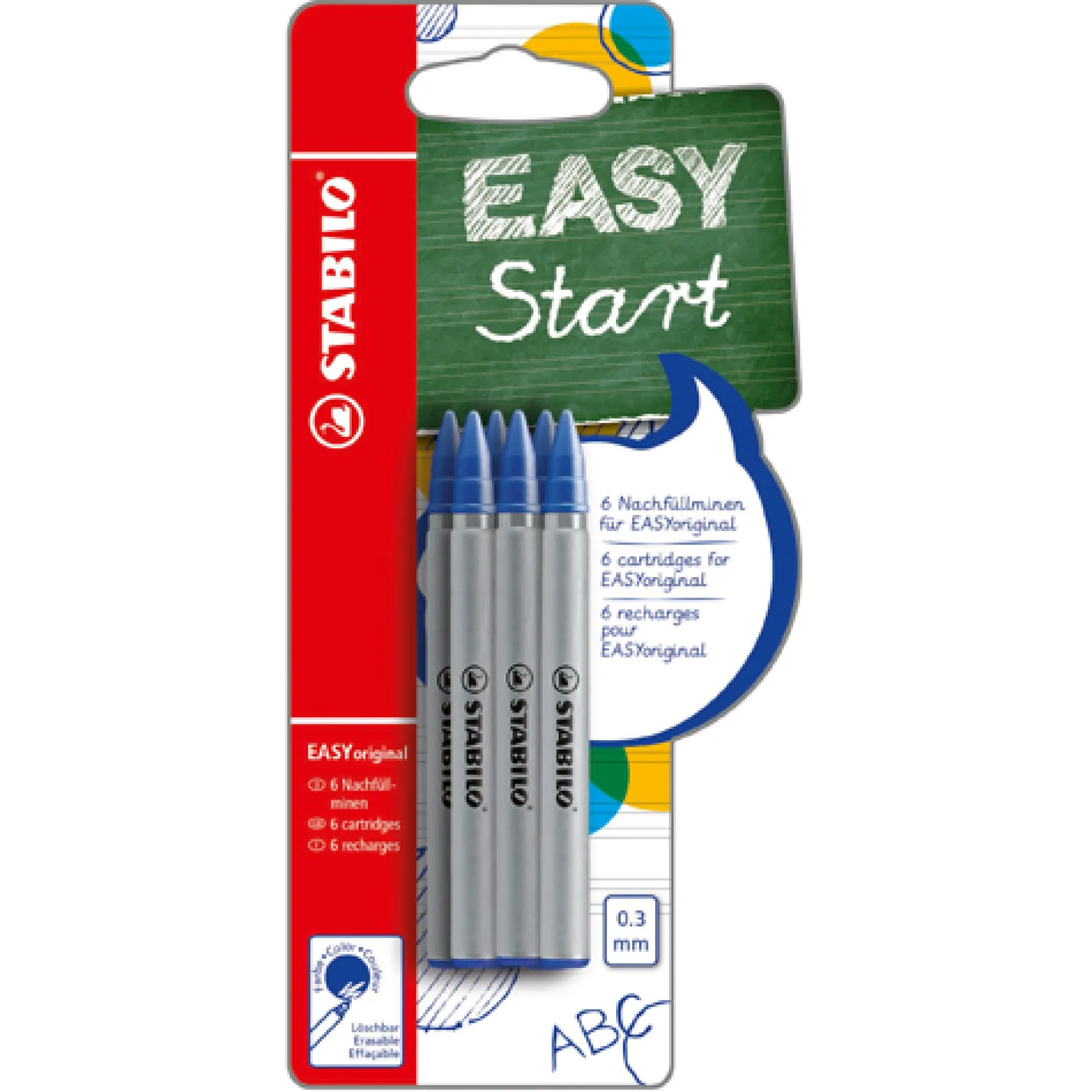 Stabilo Easy Original Refill Blauw 6 Stuks