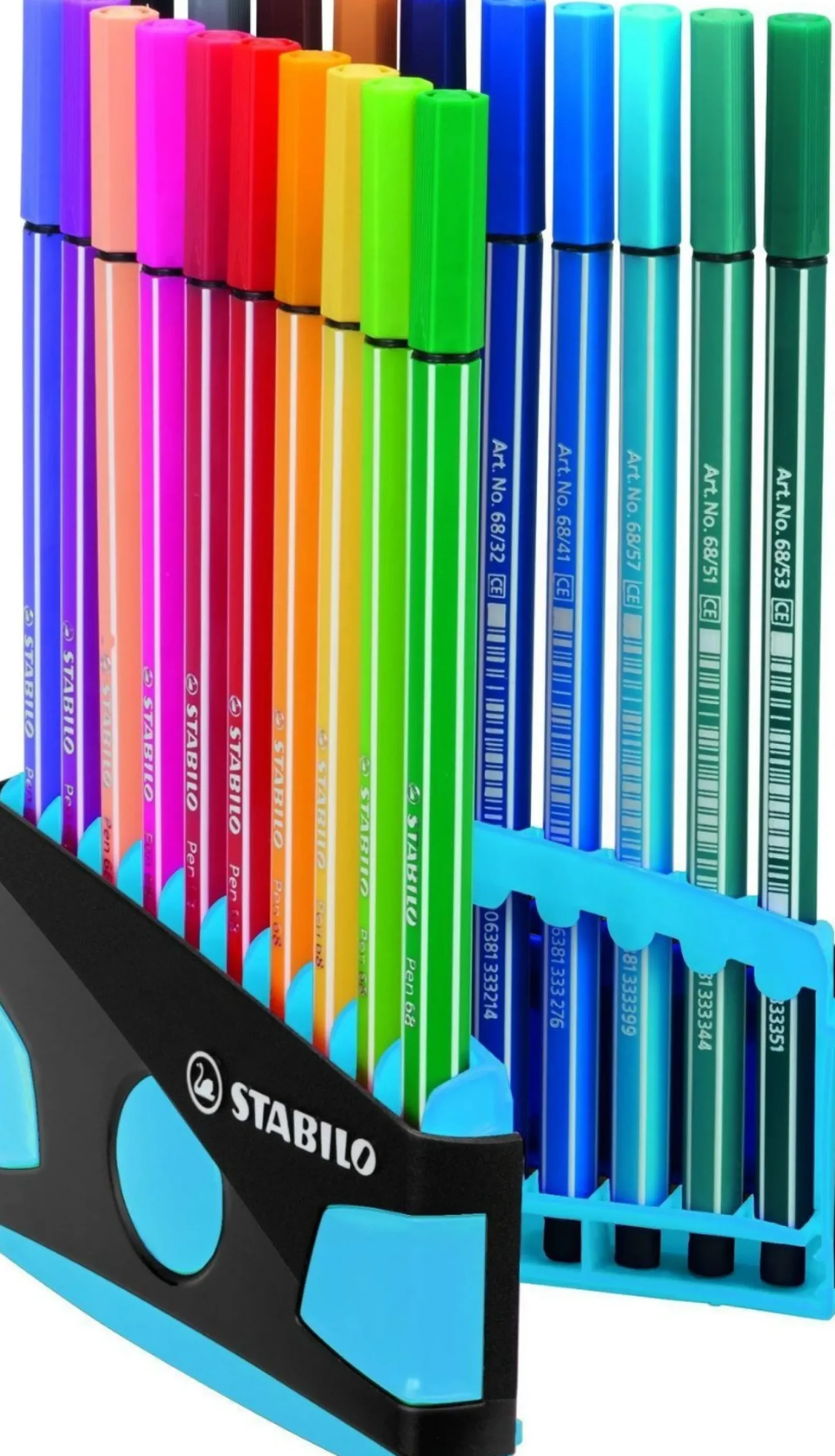 Stabilo Pen 68 Colorparade Antraciet/Lichtblauw 20 Kleuren