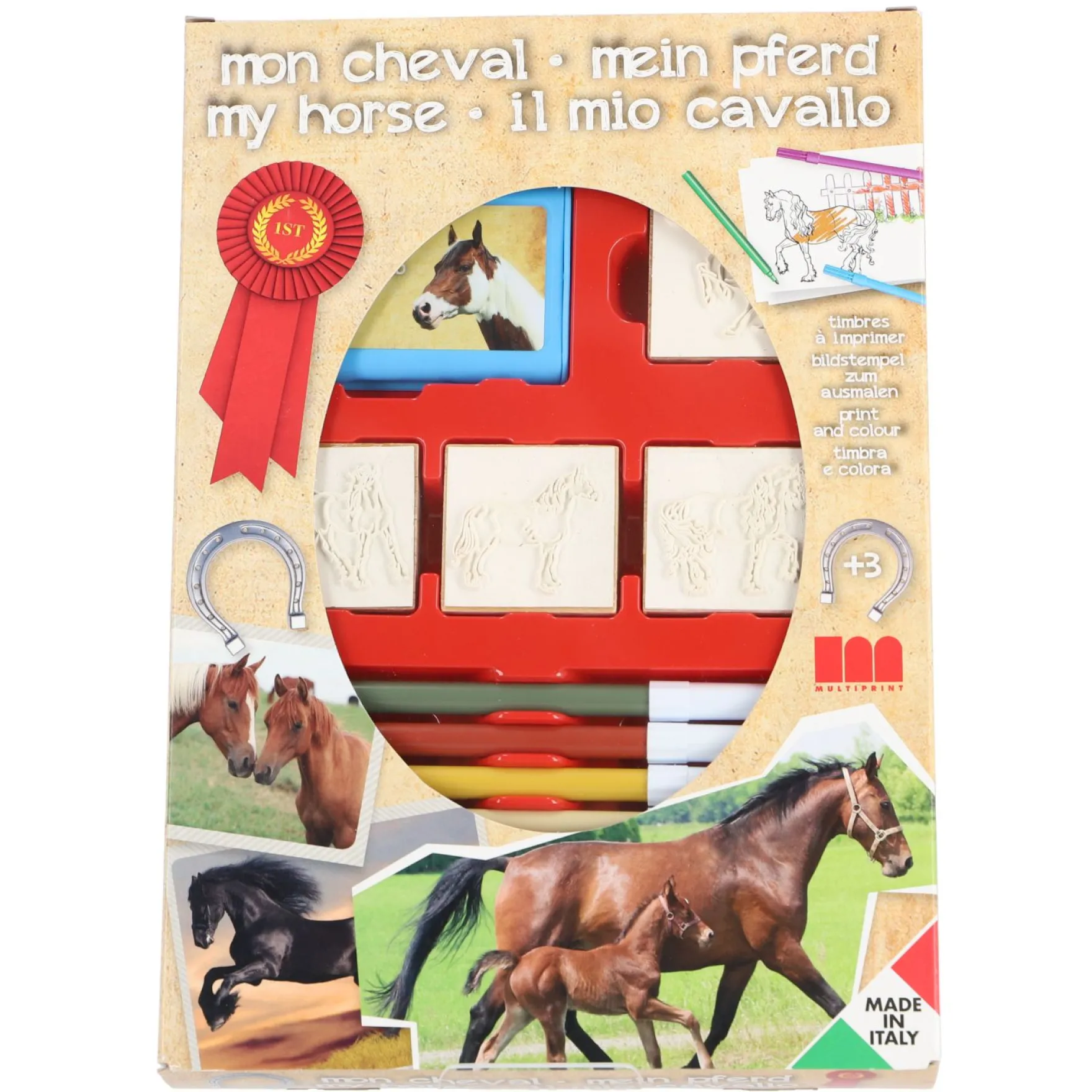 Stempeldoos Paarden 4 stempels