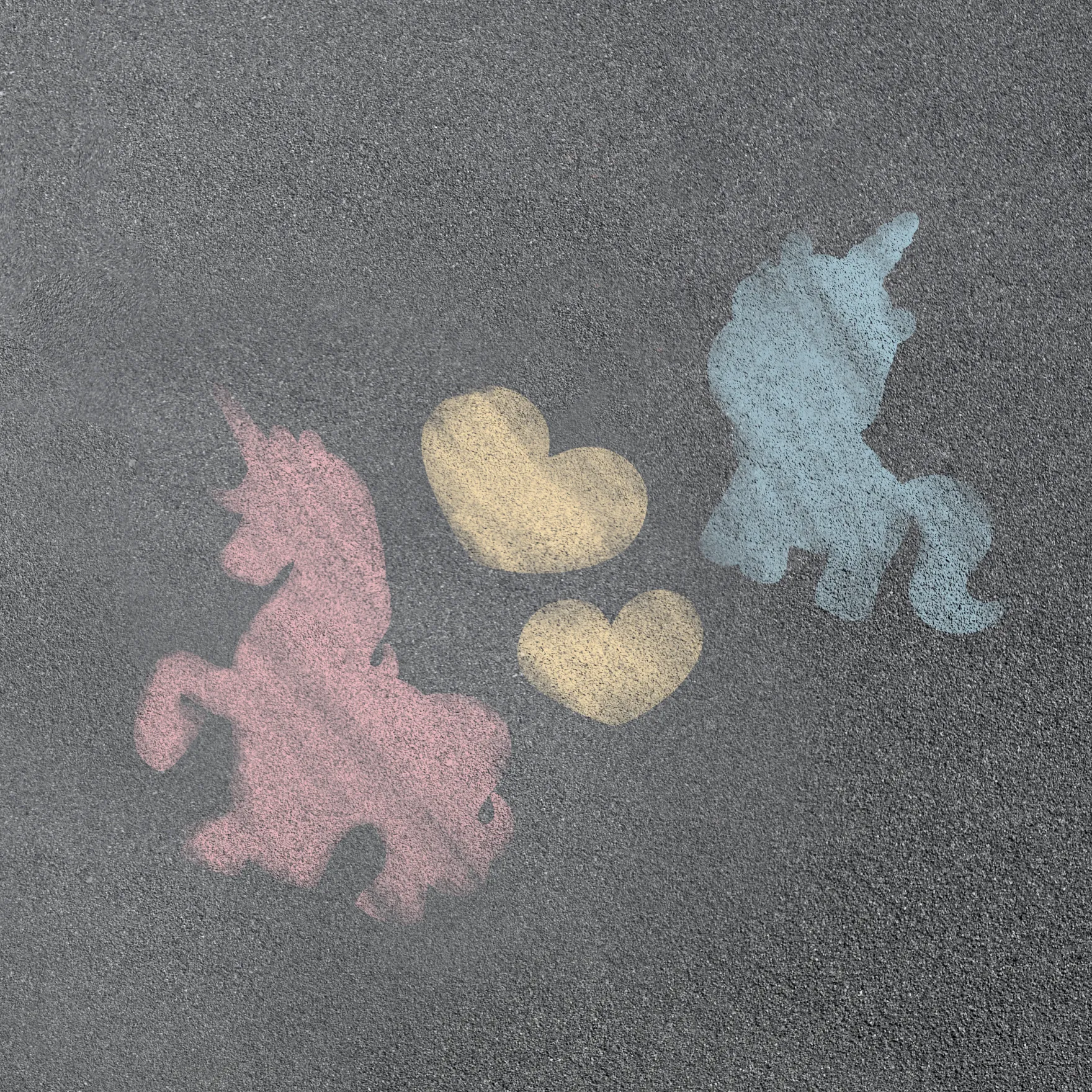 Stoepkrijt met 4 sjablonen eenhoorn