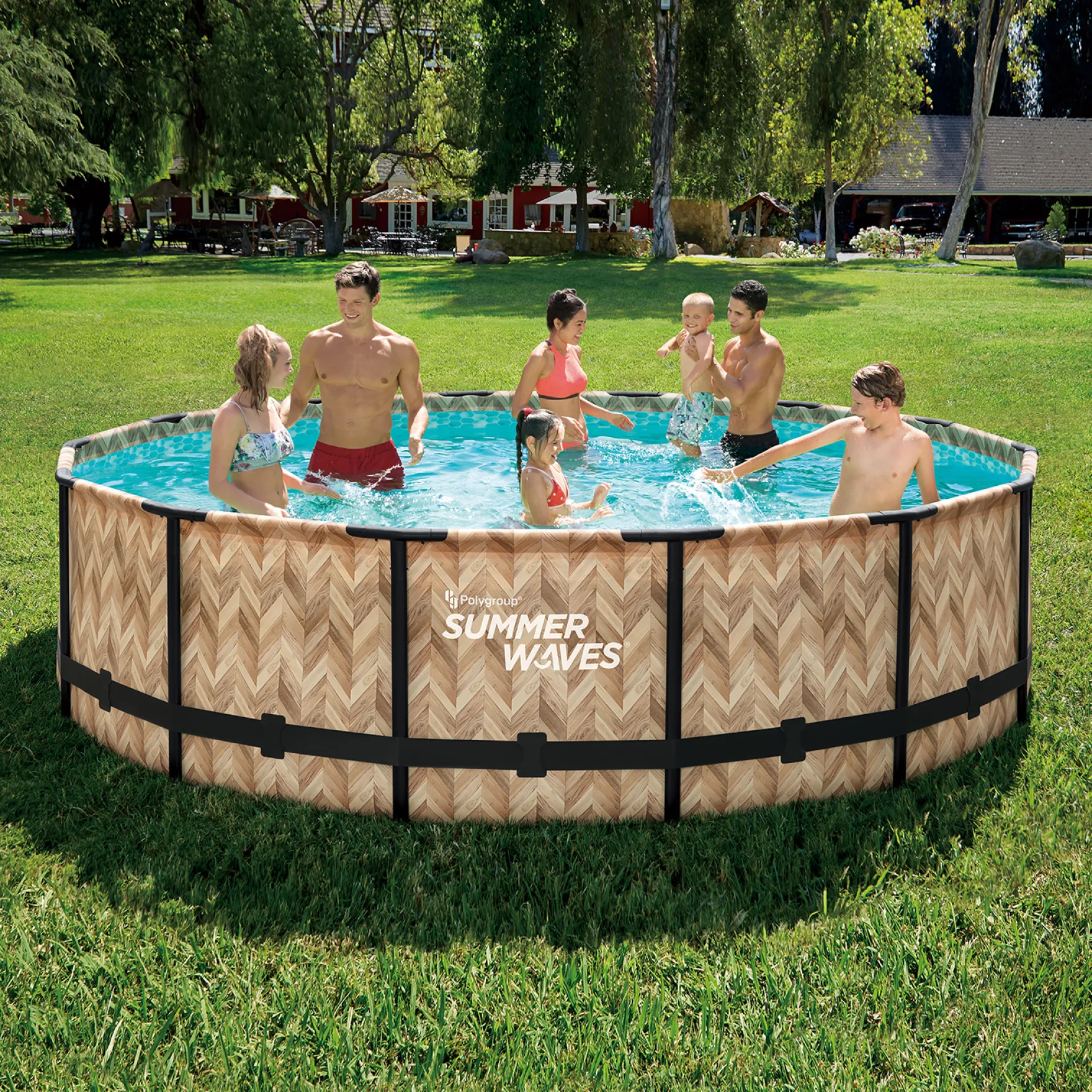 Summer Waves Zwembad Elite Frame 427 X 107 cm Light Oak