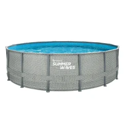 Summer Waves Zwembad Elite Frame 488 x 122 cm Natural Rattan + filterpomp