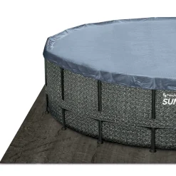 Summer Waves Zwembad Elite Frame 549 X 132 cm Dark Herringbone + zandfilterpomp