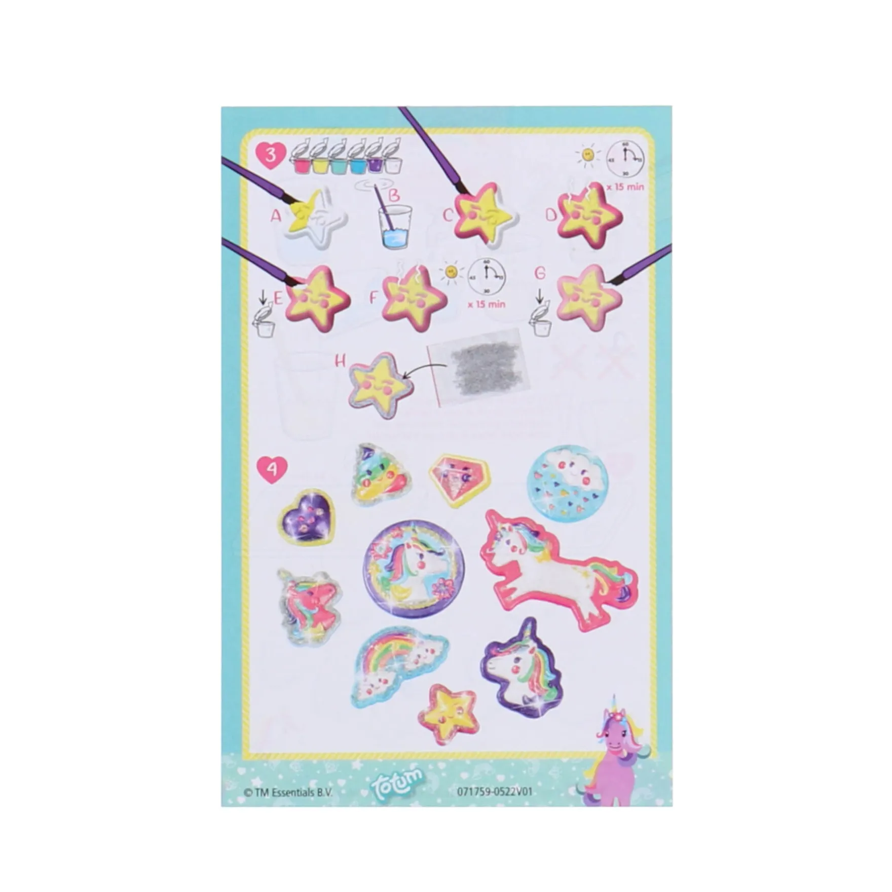 Totum unicorn glittergips en verfset