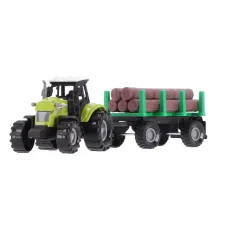 Tractor Met Aanhanger Met Boomstammen Licht en Geluid