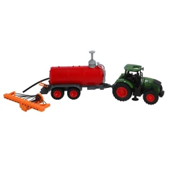 Tractor met giertank kids globe 49 cm groen/rood