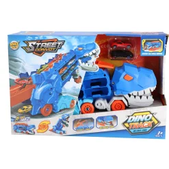 Transporter carrycase dino met 2 diecast auto's