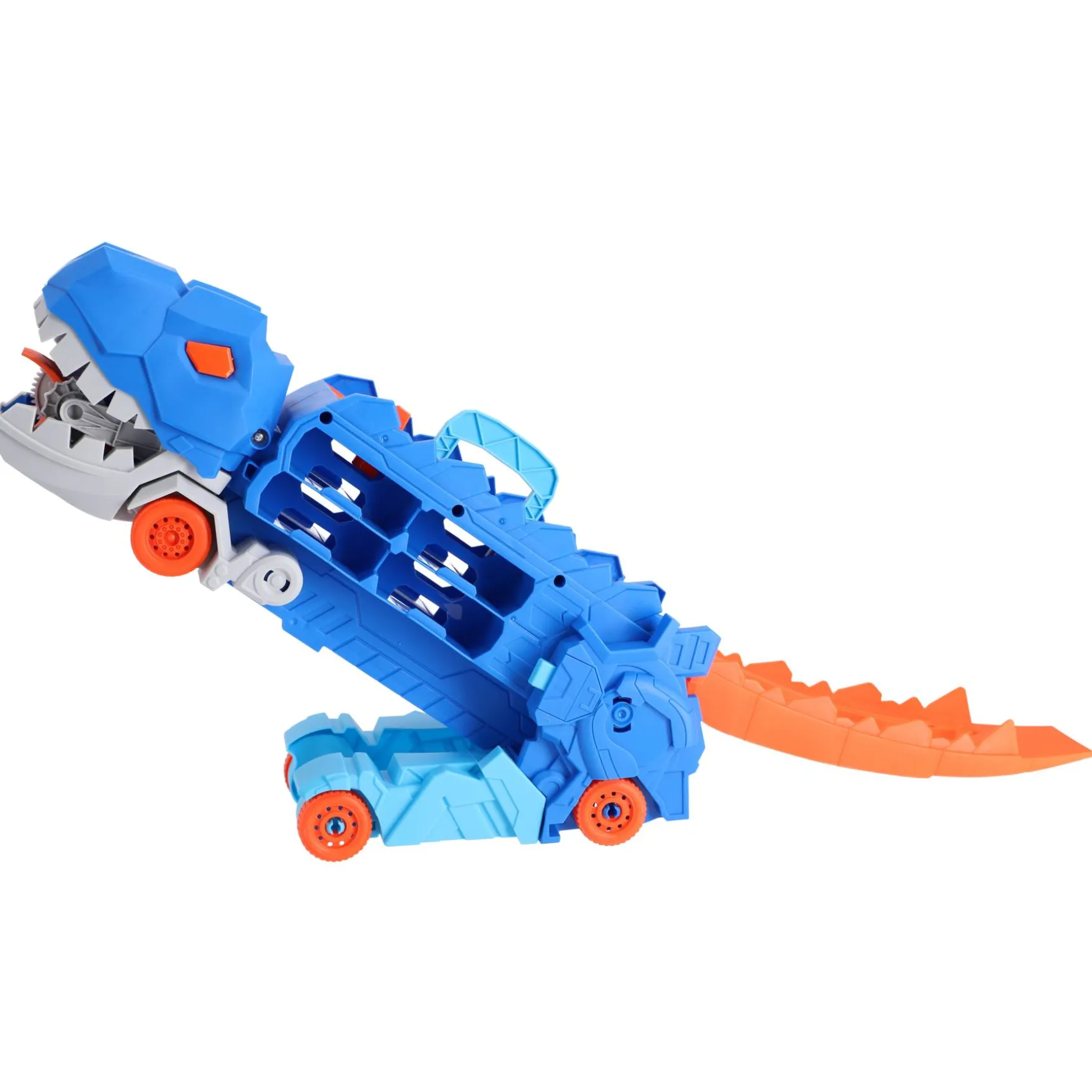 Transporter carrycase dino met 2 diecast auto's