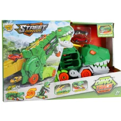 Transporter carrycase dino met 2 diecast auto's