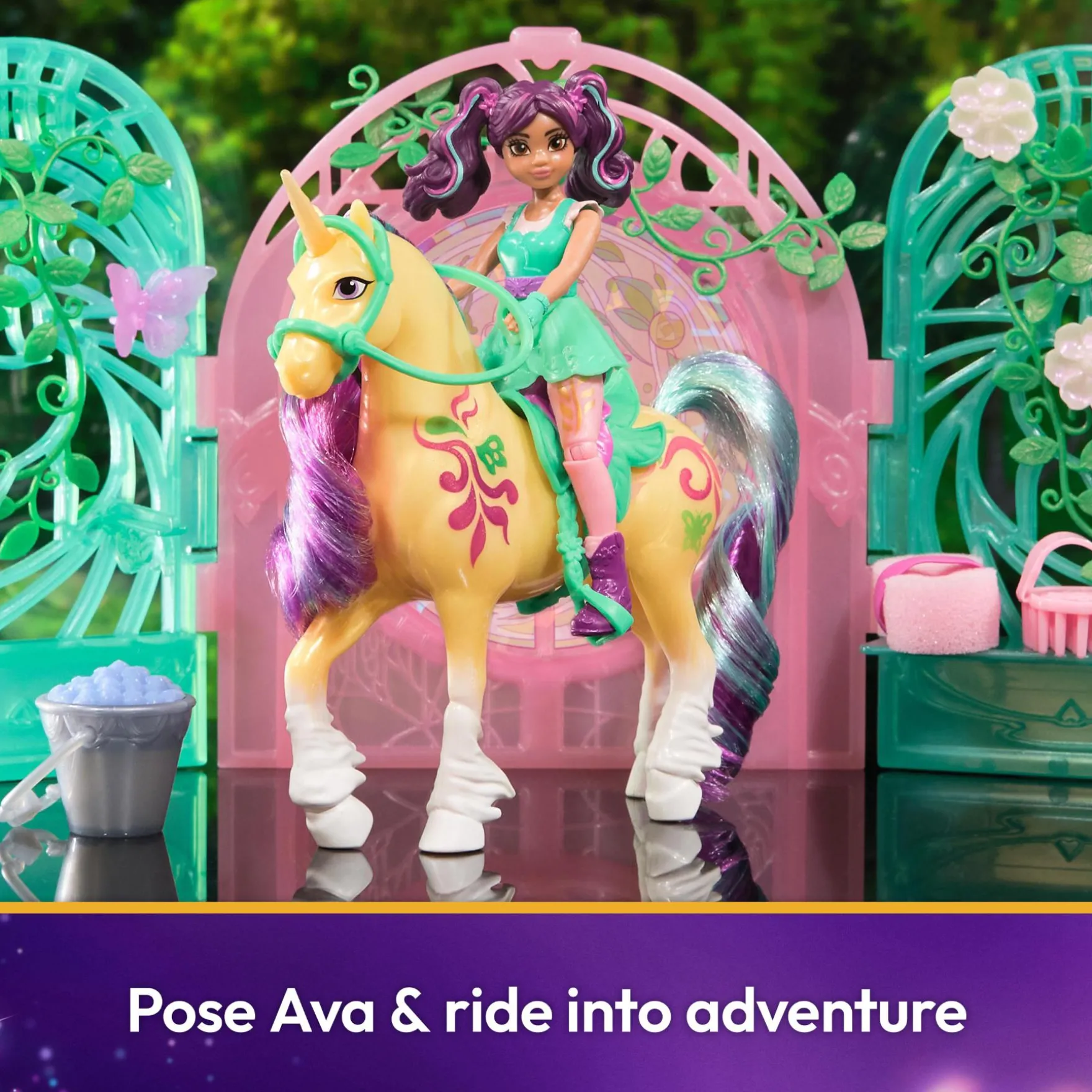 Unicorn Academy Pop Ava & Unicorn Leaf Stal Set