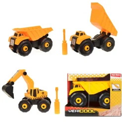Vehicool bouwvoertuig met schroevendraaier doe het zelf 3 assorti