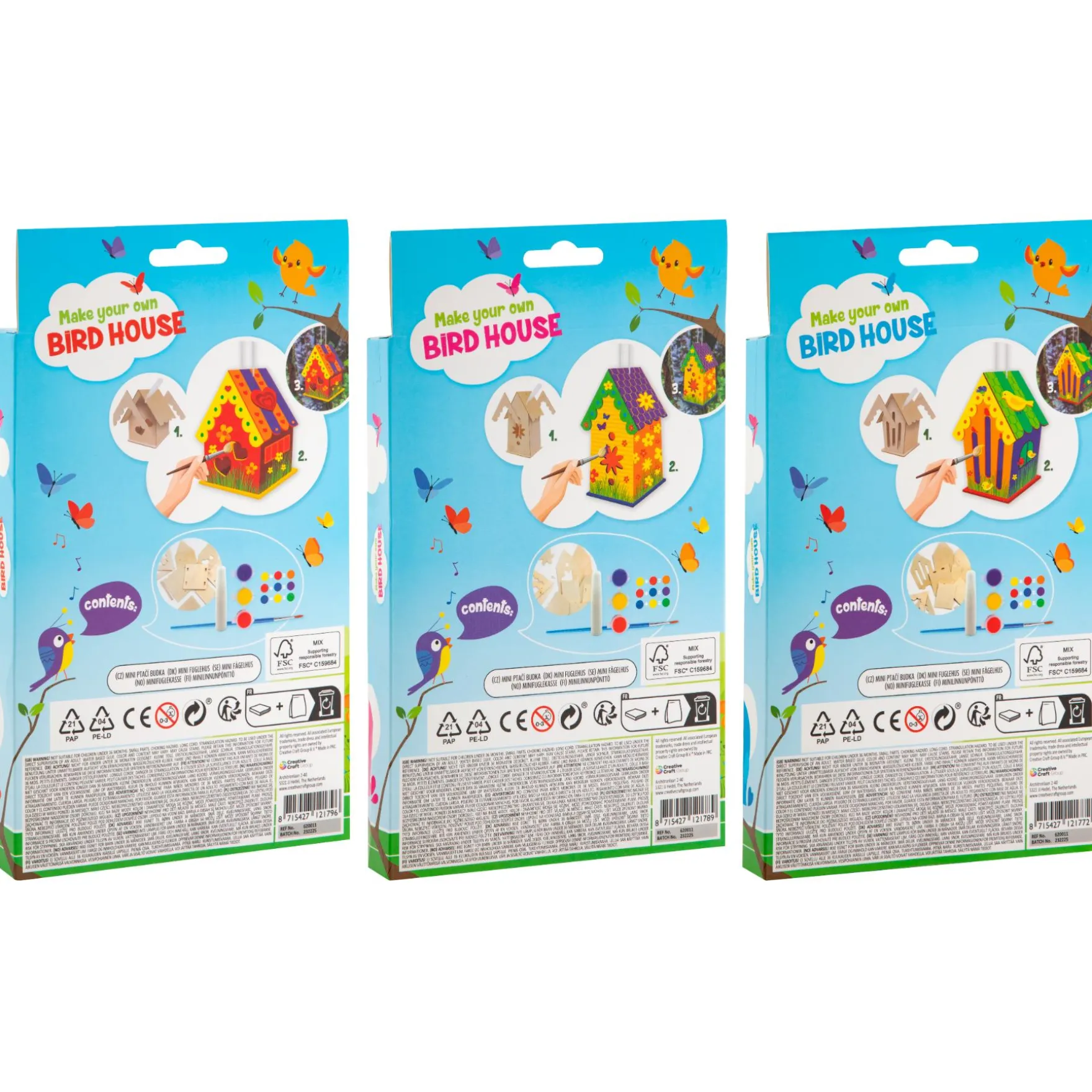 Vogelhuisje maken mini 3 assorti