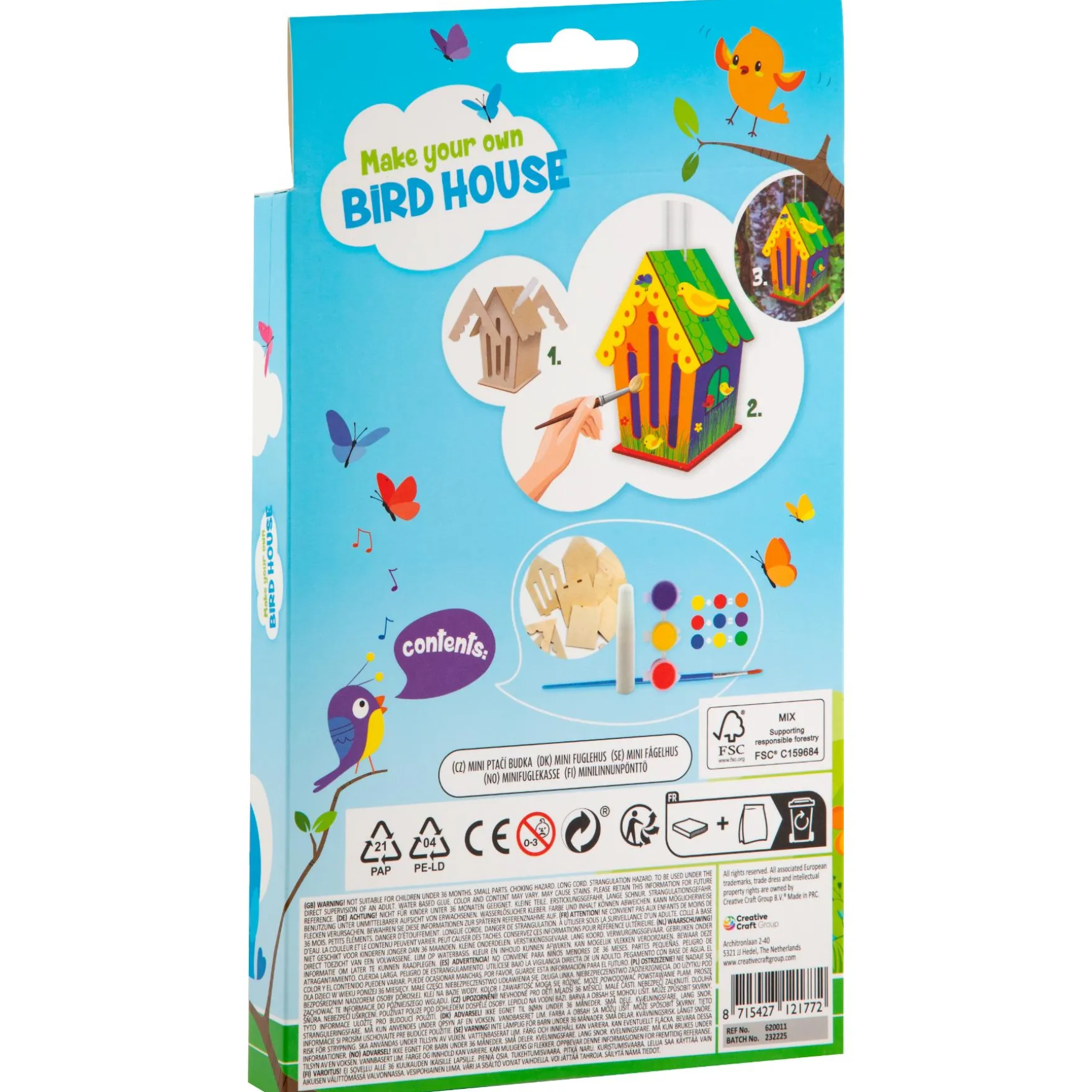 Vogelhuisje maken mini 3 assorti