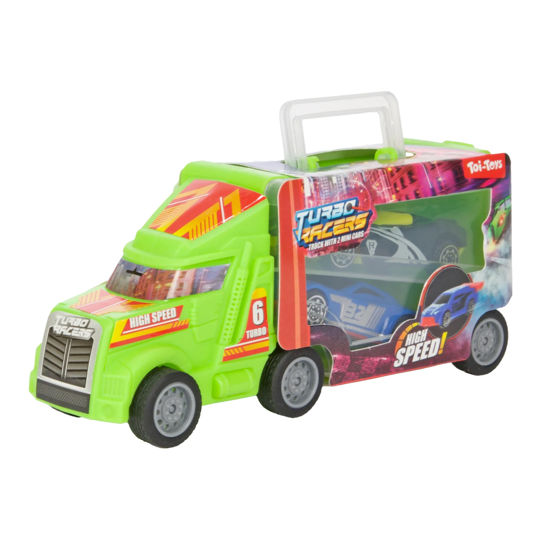 Vrachtwagen mini koffer met 2 auto's 2 assorti