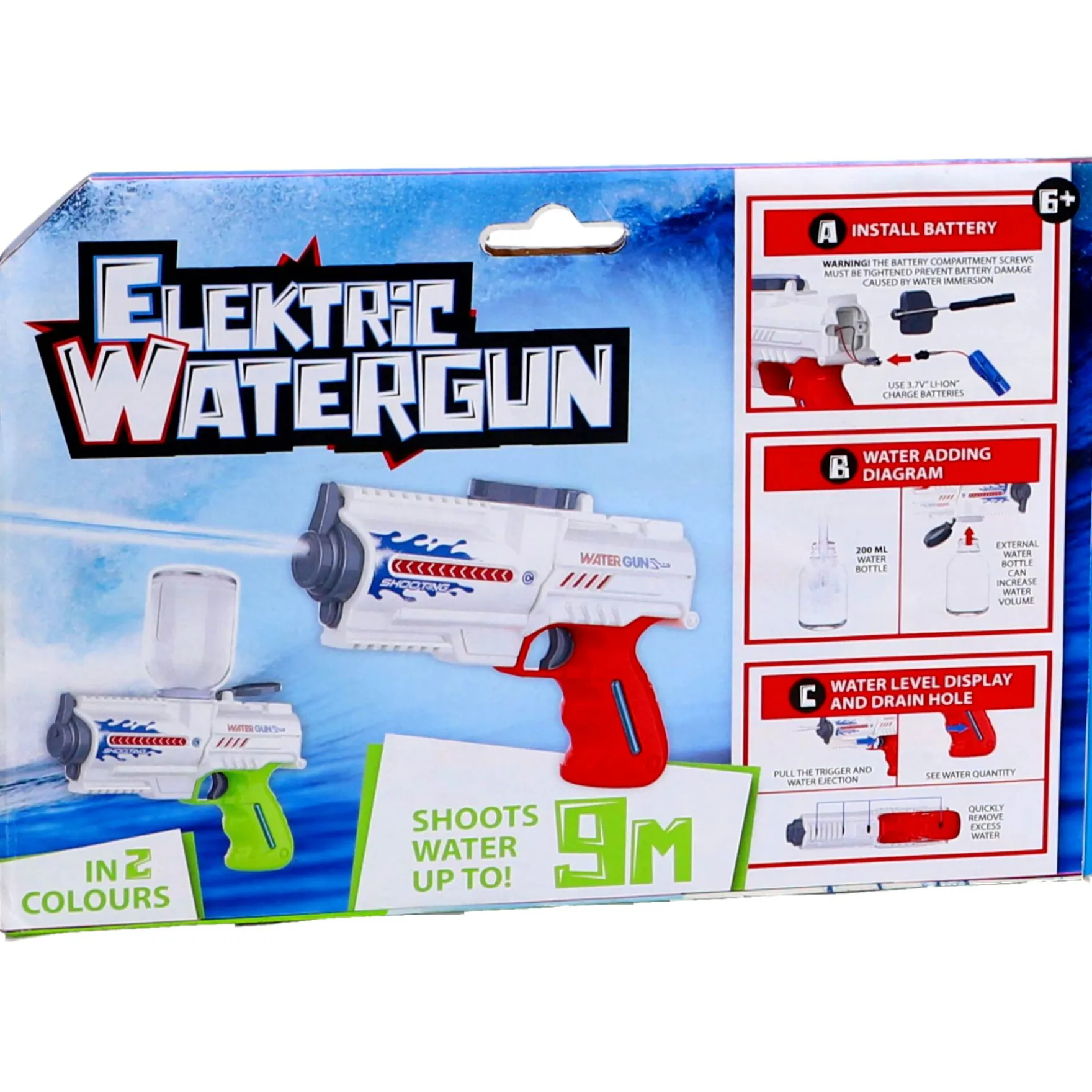 Waterpistool Elektrisch 18 cm (usb) assorti