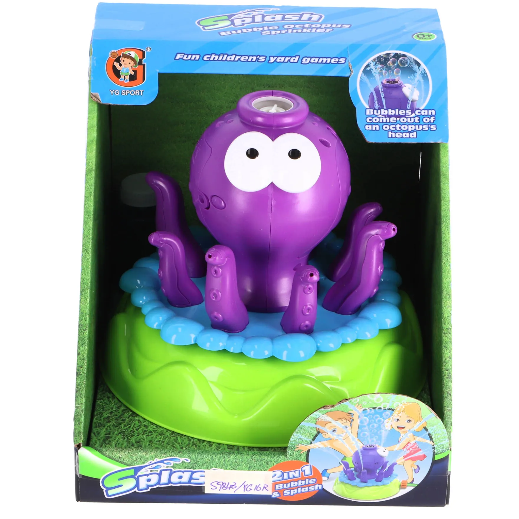 Watersproeier octopus met bellenblaas deluxe